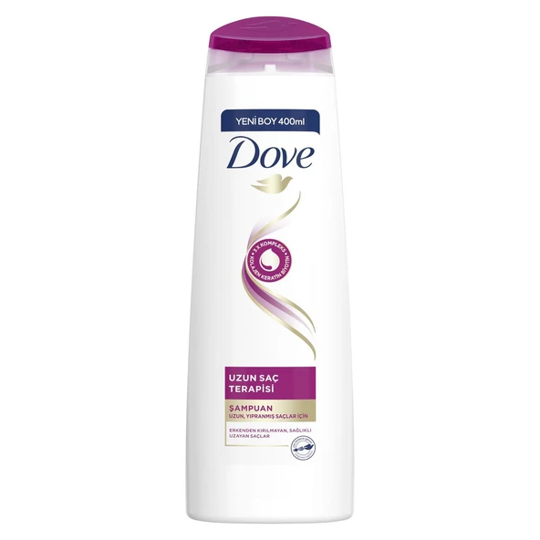 Dove Saç Bakım Şampuanı Uzun Saç Terapisi Uzun Yıpranmış Saçlar İçin 400 ML - 1