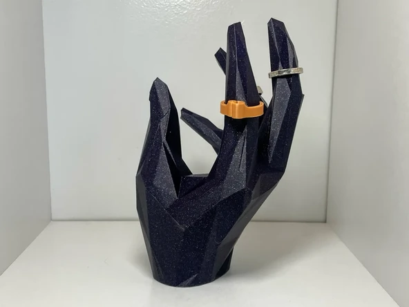 Byr3D Kristal El Yüzük Standı, Yüzük Organizer Siyah 800446 Sadece Plastik Aparattır - 2