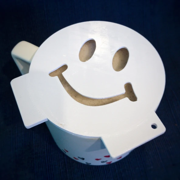 Byr3D Kahve Kalıbı , Kahve Şablonu Gülen Yüz Beyaz 2400553 Sadece Plastik Aparattır - 2