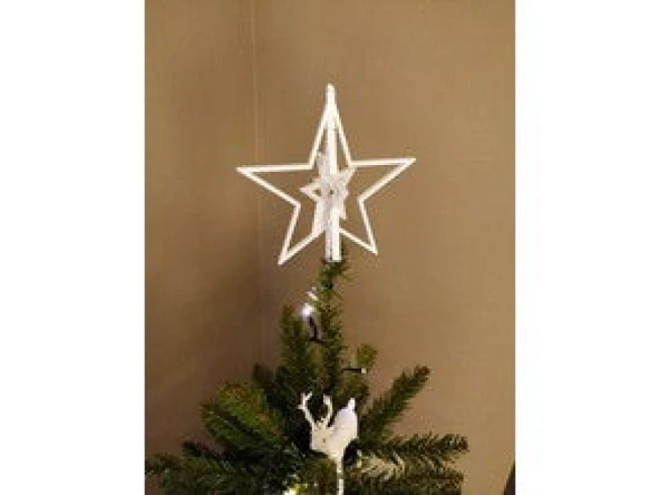 Byr3D Yılbaşı Ağacı Süsü Sallanan Dönen Yıldız Beyaz 1916114 Sadece Plastik Aparattır - Resim 3