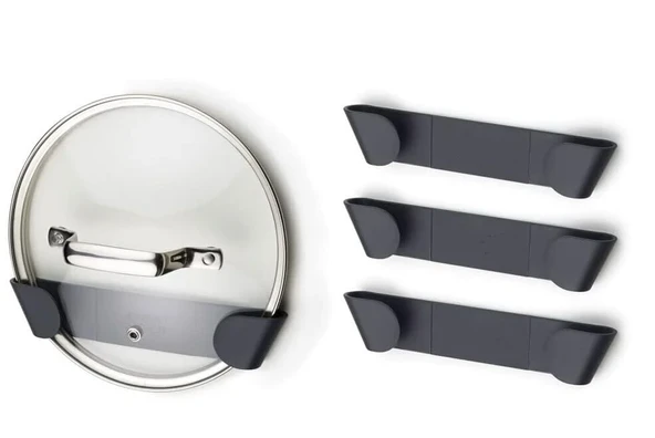 Byr3D Tencere Kapakları İçin Dolap Kapağı Düzenleyicisi 4 Adet Siyah 6482462 Sadece Plastik Aparattır