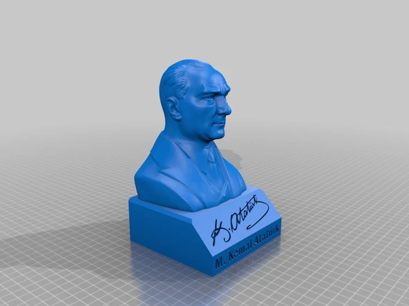 Byr3D Atatürk Büstü Mavi 6473182 Sadece Plastik Aparattır ürün görseli 1