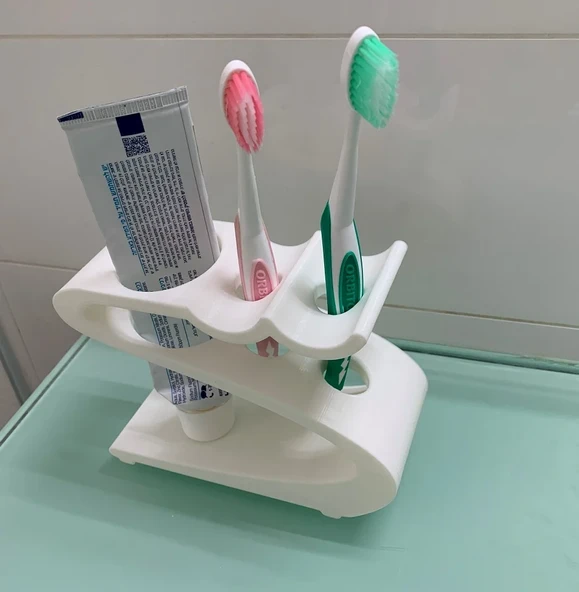 Byr3D Diş Fırçası Tutucu 2 Li Beyaz 5151239 Sadece Plastik Aparattır