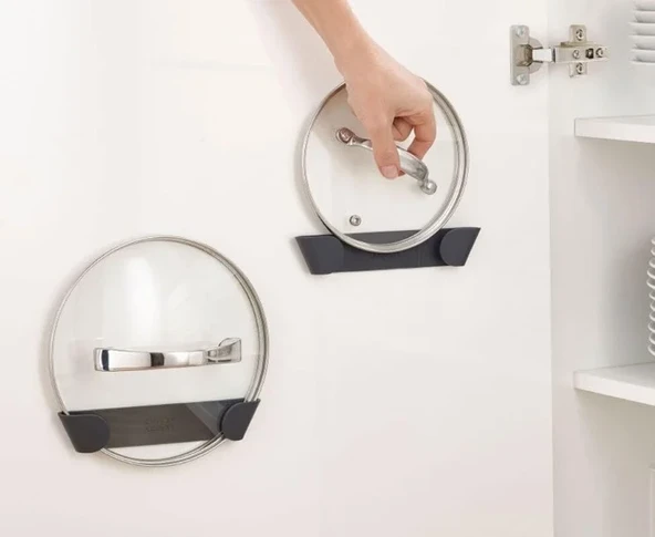 Byr3D Tencere Kapakları İçin Dolap Kapağı Düzenleyicisi 4 Adet Siyah 6482462 Sadece Plastik Aparattır - 2