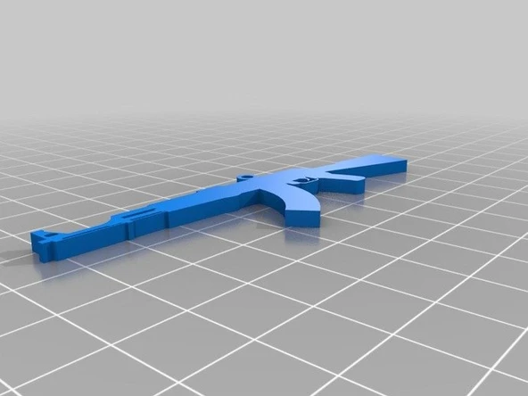 Byr3D Ak-47 Keleş Kolye Veya Anahtarlık Beyaz 34063 Sadece Plastik Aparattır - 2