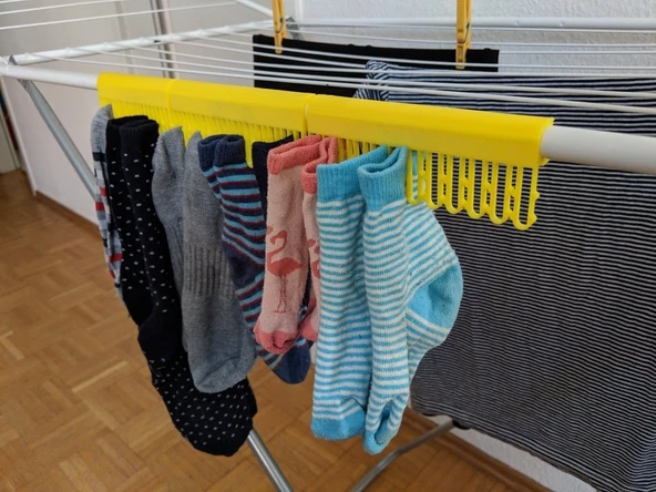 Byr3D Kurutma Askısı Çorap Klips Sarı 4276044 (2 Adet) Sadece Plastik Aparattır ürün görseli