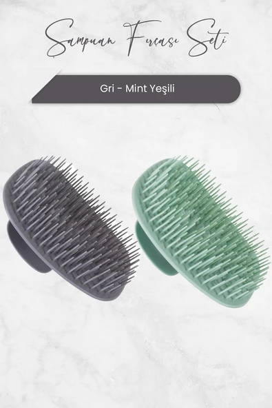 Nascita Şampuan Fırçası Mint Yeşili ve Gri 2 'li Set