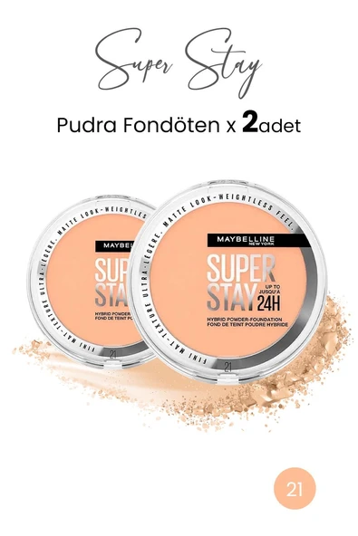 Maybelline New York Superstay Hibrit Pudra-Fondöten 21  x 2 Adet