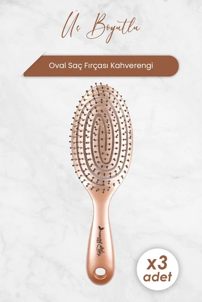 Nascita Üç Boyutlu Oval Saç Fırçası Kahverengi x 3 Adet ürün görseli