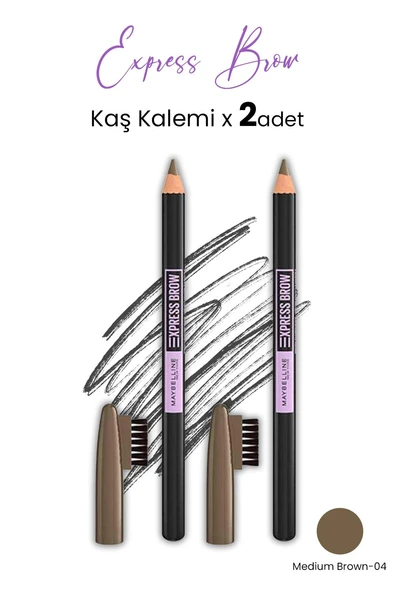 Maybelline Express Brow Kaş Kalemi - 04 Medium Brown x 2 Adet