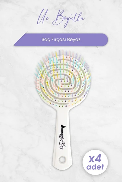 Nascita Üç Boyutlu Saç Fırçası Beyaz x 4 Adet ürün görseli