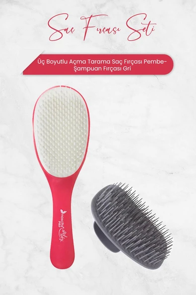 Nascita Üç Boyutlu Oval Saç Fırçası Pembe ürün görseli