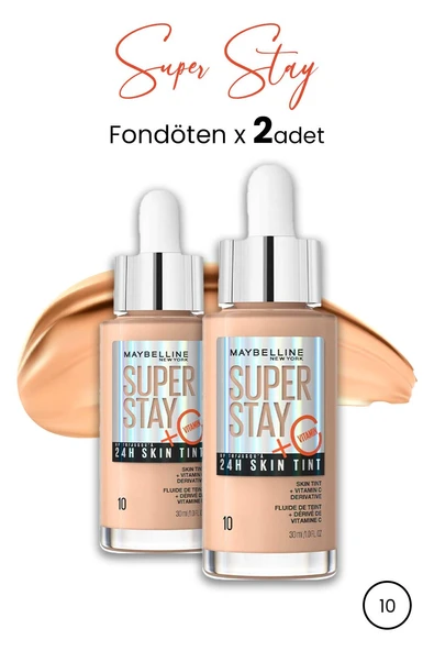 Maybelline Super Stay 24H Skin Tint Fondöten 10 30 ml  x 2 Adet - 1