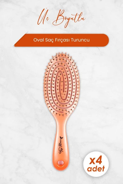 Nascita Üç Boyutlu Oval Saç Fırçası Turuncu x 4 Adet ürün görseli