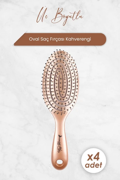 Nascita Üç Boyutlu Oval Saç Fırçası Kahverengi x 4 Adet ürün görseli