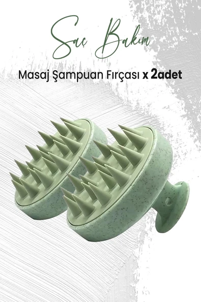 Düvenci Toptan Yumuşak Silikonlu Masaj Şampuan Fırçası Yeşil x 2 Adet ürün görseli