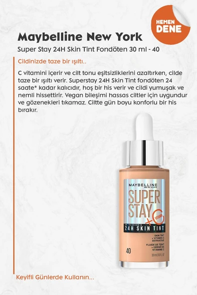 Maybelline Super Stay 24H Skin Tint Fondöten 40 - 2