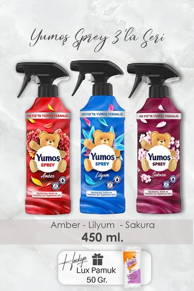 Yumoş Sprey Lilyum, Sakura ve Amber, Pamuk Hediyeli ürün görseli