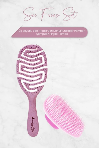 Nascita Üç Boyutlu Oval Saç Fırçası Pembe ürün görseli