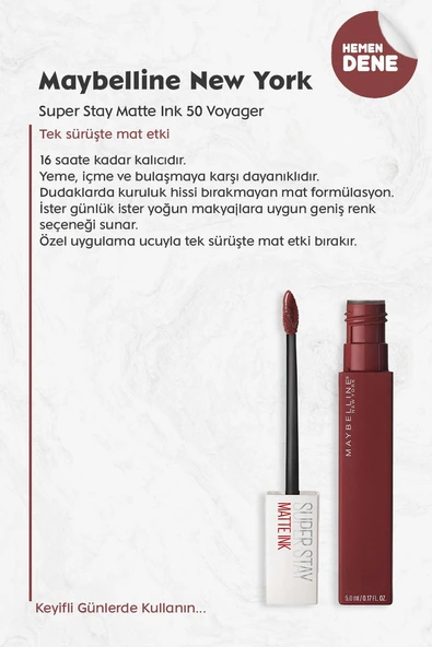 Maybelline Super Stay Matte Ink 50 Voyager - 2