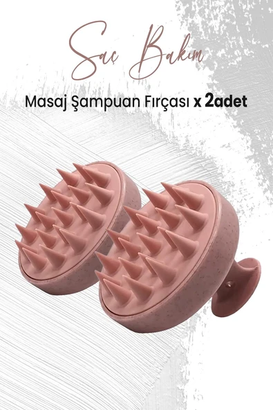 Düvenci Toptan Yumuşak Silikonlu Masaj Şampuan Fırçası Pembe x 2 Adet ürün görseli