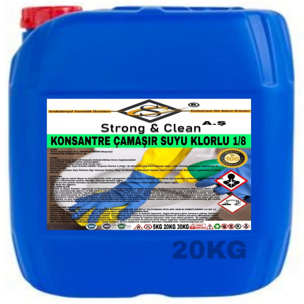 ÇAMAŞIR SUYU KONSANTRE 1/8 20KG