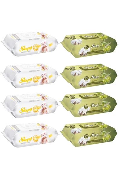 Sensitive Islak Havlu 90 Lı 4 Adet + Zeytinyağlı 90'lı 4 Adet ürün görseli