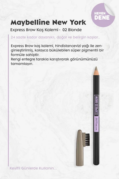 Maybelline Express Brow Kaş Kalemi 02 Blonde - 2