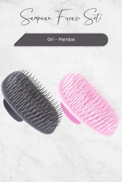 Nascita Şampuan Fırçası Gri ve Pembe 2'li Set