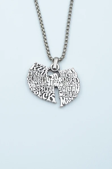 Wu Tang 20 Year Gümüş Kaplama Örme Zincir Kolye ürün görseli 1