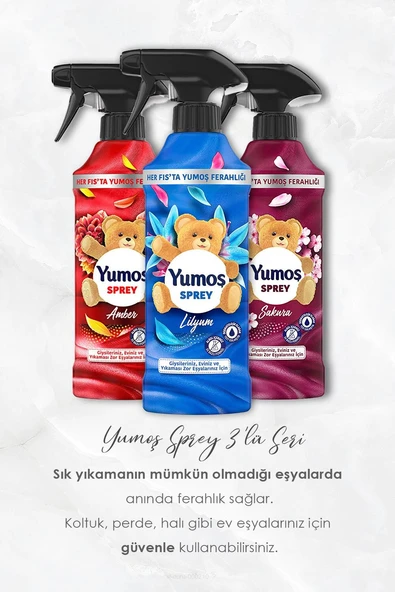 Yumoş Sprey Lilyum, Sakura ve Amber, Pamuk Hediyeli - Resim 2