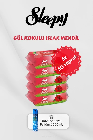 250 Adet Gül Kokulu Islak Havlu, Toz Kovar Hediyeli ürün görseli