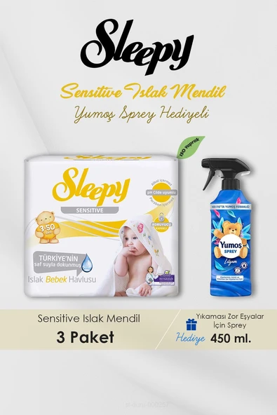 150 Adet Sensitive Islak Mendil, Lilyum Oda Kokusu Hediyeli