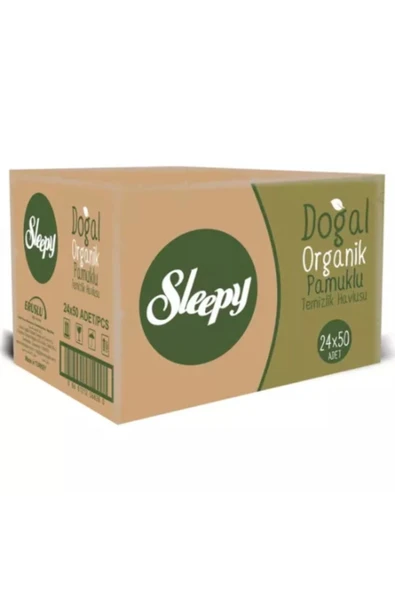 Doğal Organik Pamuklu Islak Havlu Mendil (24x50 Adet) 1200 Yaprak