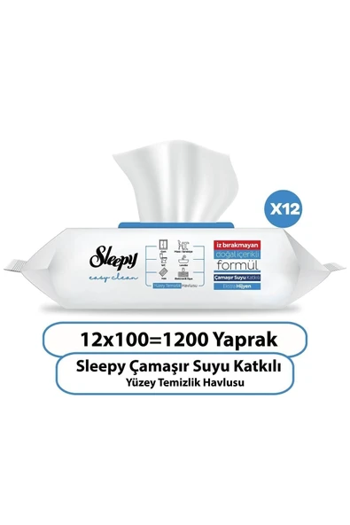 Sleepy Easy Clean Çamaşır Suyu Katkılı Yüzey Temizlik Havlusu 100' lü x 12 Adet - 2