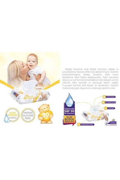 Islak Havlu Mendil 90 Yaprak 18 Li Set Sensitive Plastik Kapaklı - 3