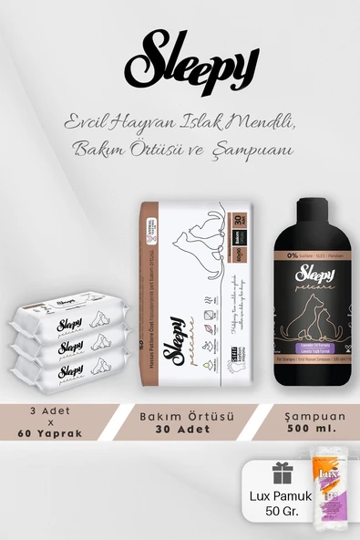 Evcil Hayvan Mendili 3 Adet, Şampuan ve Bakım Örtüsü ürün görseli