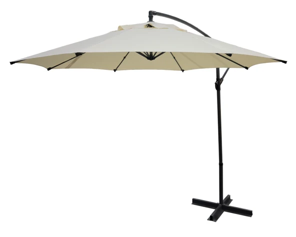 Düvenci Parasol / Bahçe Şemsiyesi, Krem Rengi, 3 Metre Çapında