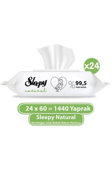 Natural Yenidoğan Islak Bebek Bakım Havlusu 24x60 (1440 Yaprak)