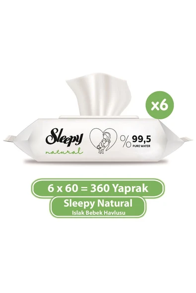 Natural Islak Bebek Havlusu 6x60 (360 Yaprak) ürün görseli
