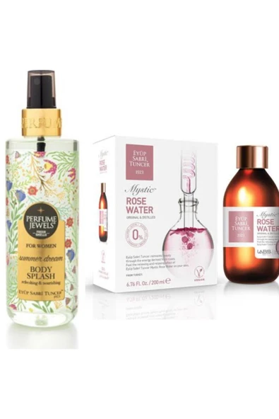 Eyüp Sabri Tuncer Mistik Gül Suyu Cam Şişe 200 ml ve Summer Drem Vücut Spreyi 250 ML ürün görseli