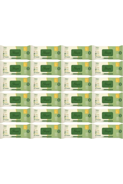 Doğal Organik Pamuklu Islak Havlu 50'li 24 Adet ürün görseli