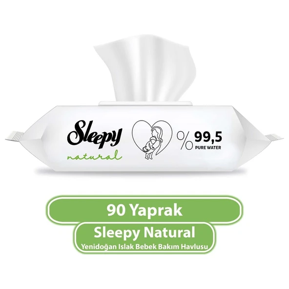 Sleepy Natural Yenidoğan Islak Mendili 90 Adet X18 - Resim 3