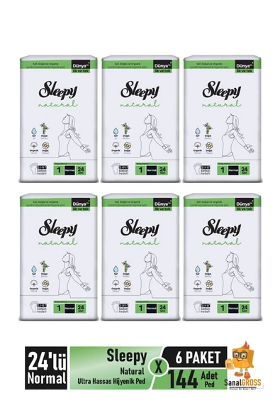 Natural Ultra Hassas Hijyenik Ped 24'lü Normal X 6 Paket ürün görseli