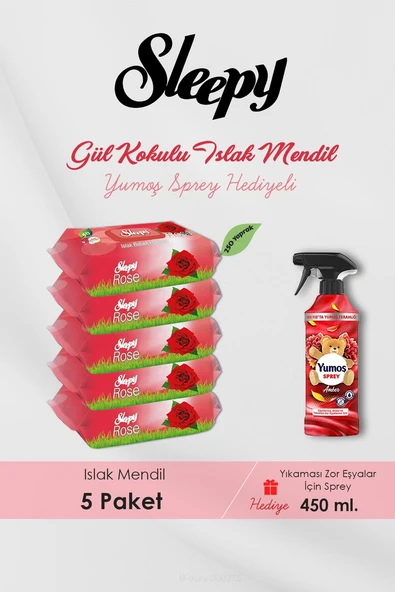 250 Adet Gül Kokulu Islak Havlu, Amber Oda Kokusu Hediyeli