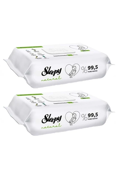 Islak Havlu Mendil 90 Yaprak Natural Yenidoğan 2 Li Set 180 Yaprak Plastik Kapaklı