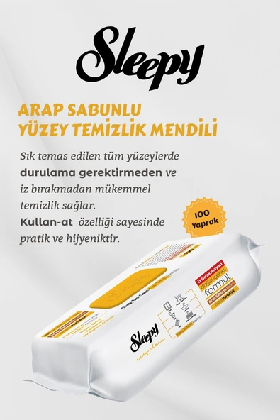 Sleepy Organik Islak Mendil ve Yüzey Temizlik Havlu Seti, 50 Gram Pamuk Hediyeli - Resim 3