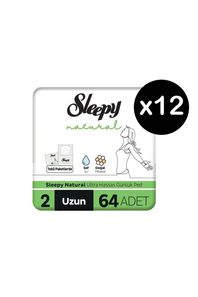 Natural Günlük Ped Uzun 768 Adet (12 X 64'lü) ürün görseli