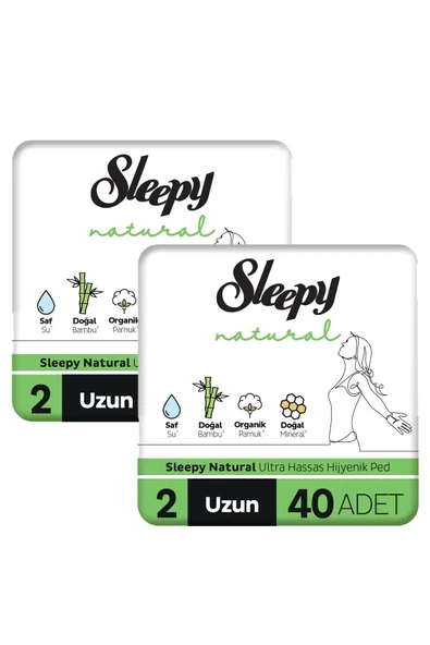 Sleepy Natural Ultra Hassas Hijyenik Ped Uzun 20 Adet ürün görseli