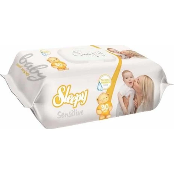 Sleepy Islak Havlu Mendil 90 Yaprak 20 Li Set Sensitive Plastik Kapaklı - Resim 2